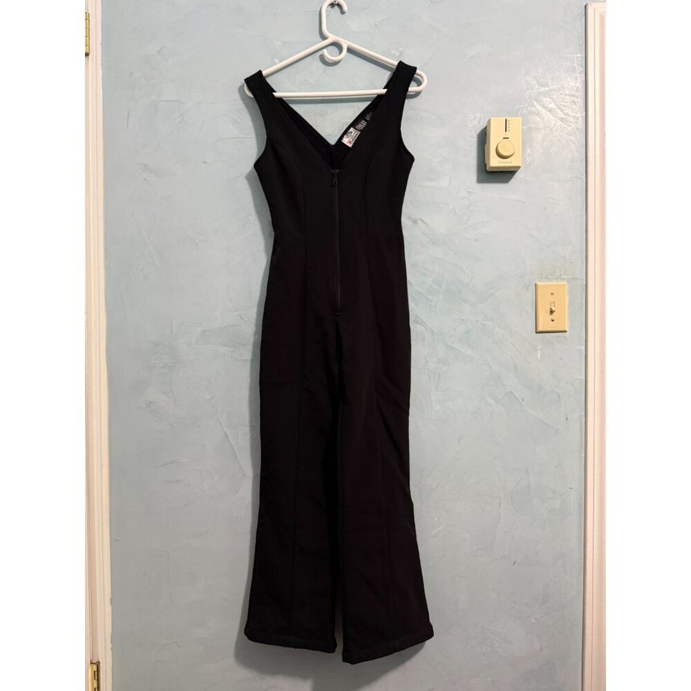 Nils Women's Vintage Entrant Snow Ski Overall Stretch Bib Pants Black Sz 82